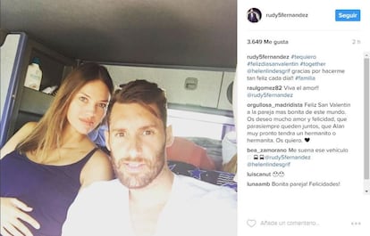 Rudy Fernández ha publicado esta instantánea con su esposa, Helen Lindes, durante su embarazo. 