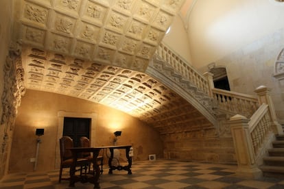 La impresionante escalera renacentista, que en la actualidad no se puede visitar, será recuperada para el museo tras la reforma.