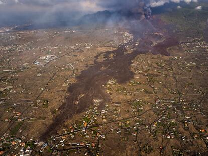 Avance de la lava en la isla de La Palma en una imagen del 23 de septiembre.