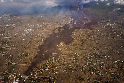 Avance de la lava en la isla de La Palma en una imagen del 23 de septiembre.