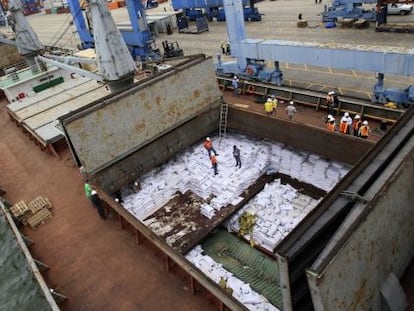 El buque norcoreano &#039;Chong Chon Gang&#039;, tras ser interceptado en el canal de Panam&aacute;.