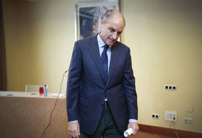 El expresidente de la Generalitat Francisco Camps en su última comparecencia pública.