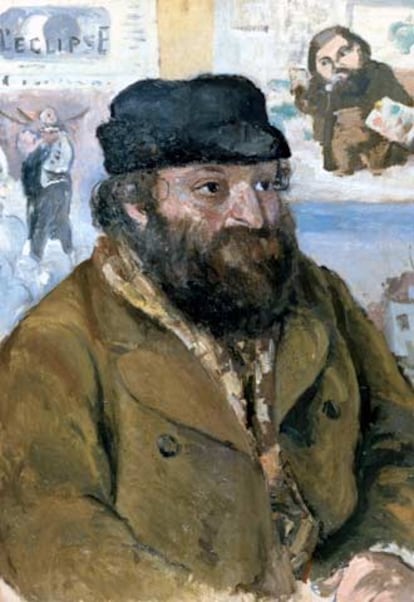 Retrato de Paul Cézanne realizado por Camille Pissarro en 1874.