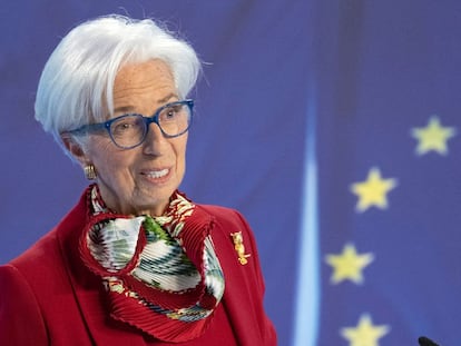 Christine Lagarde, presidente del BCE, en un acto en Fráncfort (Alemania), en marzo.