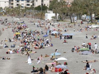 La playa de La Herradura (Almu&ntilde;&eacute;car) en 2009. 