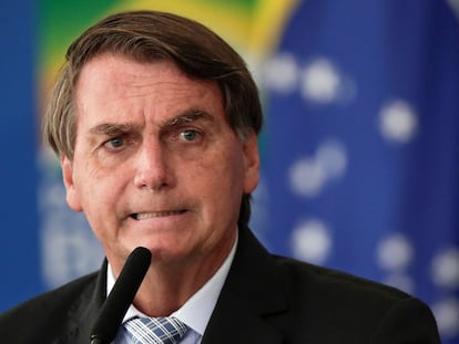 O presidente Jair Bolsonaro em cerimônia em Brasília no dia 10.