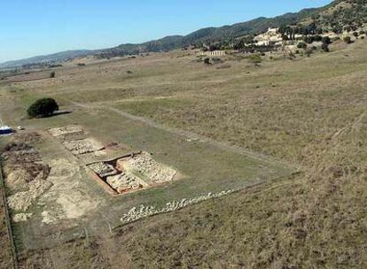 Restos de la mezquita encontrada en Medina Azahara.