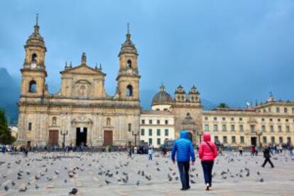 La plaza de Bolívar, en Bogotá.