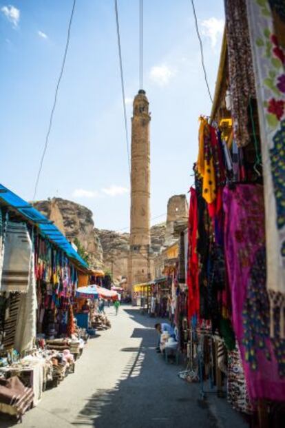 Bazar y mezquita de Hasankeyf. 