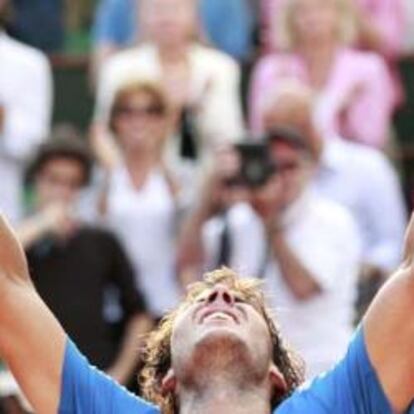 Rafa Nadal celebra su victoria en el Roland Garros de 2011