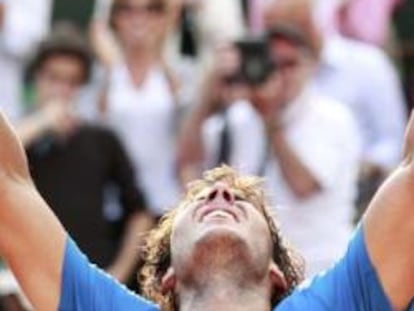 Rafa Nadal celebra su victoria en el Roland Garros de 2011