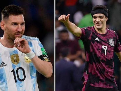 Lionel Messi y Raúl Jiménez, de Argentina y México.