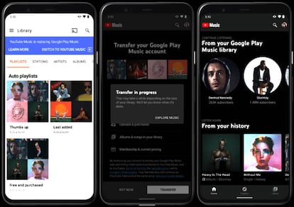 Transferir música de Play Music a YouTube Music.