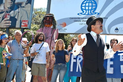 Una de las protestas contra los efectos del cambio climático, el viernes en Buenos Aires.