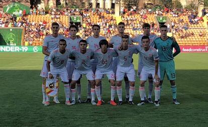El once titular de España contra Armenia.