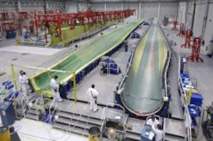 Fábrica de Acciona en Lumbier (Navarra), donde se producen las palas para sus aerogeneradores.