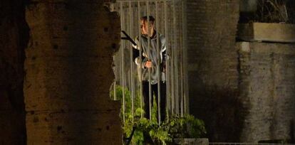 Justin Bieber durante la gración de 'Zoolander 2 en Roma.