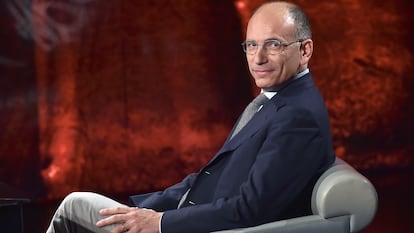 El ex primer ministro italiano Enrico Letta, en un programa de televisión en 2015.