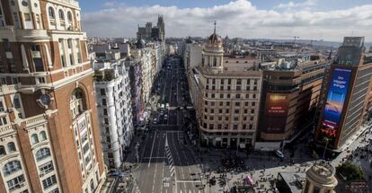 La Gran Vía de Madrid en octubre de 2017. 