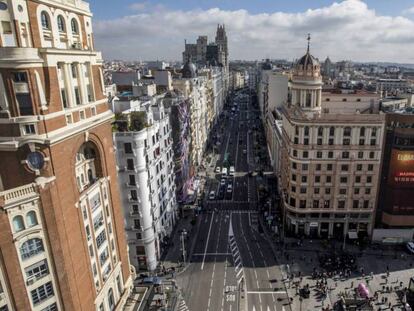 La Gran Vía de Madrid en octubre de 2017. 