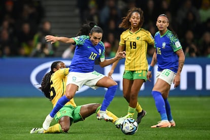 La brasileña Marta, durante el partido ante Jamaica.