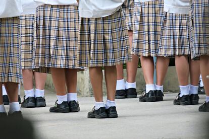 Alumnas de un colegio privado segregado.