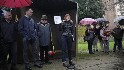 Acto en memoria de Joseba Pagazaurtundua el pasado día 10 en Andoain.