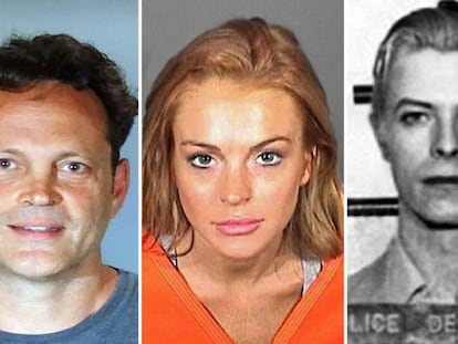 Vince Vaughn, Lindsay Lohan y David Bowie en sus fotos de detención.
