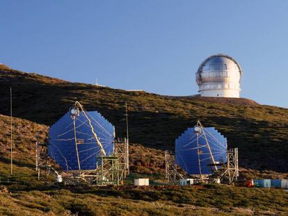 Telescopes at Roque de los Muchachos Observatory in La Palma.