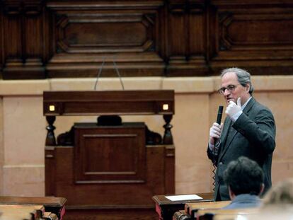 Quim Torra, el passat dia 24 al Parlament.