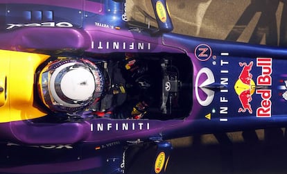 El monoplaza de Vettel visto desde arriba.