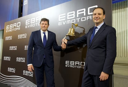 El consejero delegado de Ebro, Pedro Calef (izquierda), y el presidente de EV Motors, Rafael Ruiz.