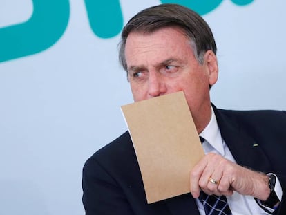 Bolsonaro durante cerimônia no Palácio do Planalto em 1º de agosto. 