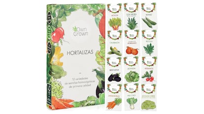 Set de 12 variedades de verduras y hortalizas para plantar.