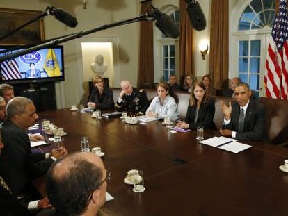 Reunião do Gabinete de Obama responsável pela resposta ao ebola.