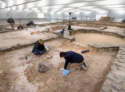 Excavaciones en el yacimiento romano de Arellano (Navarra), donde se han encontrado mosaicos del siglo IV.