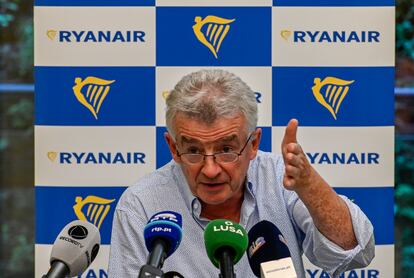 Michael O’Leary, consejero delegado de Ryanair durante una conferencia en Lisboa, en agosto de 2021.