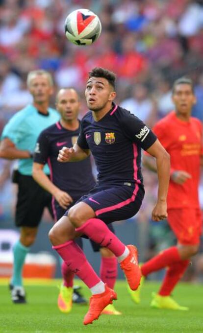 Munir, en pretemporada contra el Liverpool.