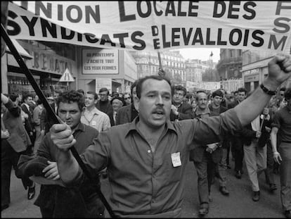 Una manifestación de la CGT, en París, el 29 de mayo de 1968.