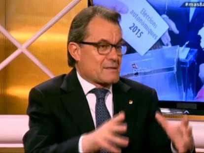 Artur Mas, en un moment de l&#039;entrevista.