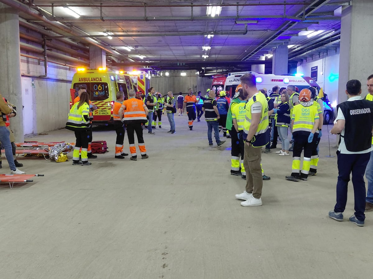 Ouigo, Adif y servicios de emergencias de Aragón se ponen a prueba con un simulacro de accidente en la línea Madrid-Barcelona