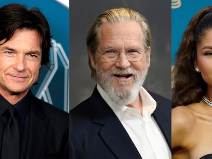 This combination of photos shows Jason Bateman, from left, Jeff Bridges and Zendaya, who are among the presenters for this year's Screen Actors Guild Awards.