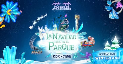 Cartel de Navidad de Parque de Atracciones de Madrid.