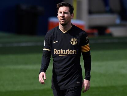 Leo Messi, en un partido Villarreal - F. C. Barcelona disputado en Villarreal el 25 de abril de 2021.
