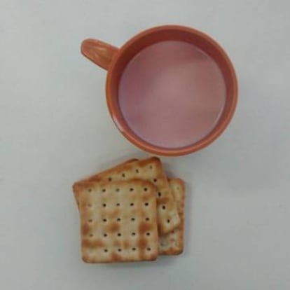 Merenda servida na Escola Estadual Alberto Torres, em S&atilde;o Paulo. 