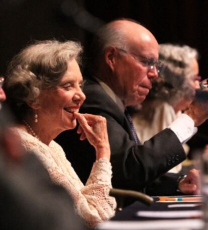 Elena Poniatowska durante el homenaje por su 80 cumpleaños.