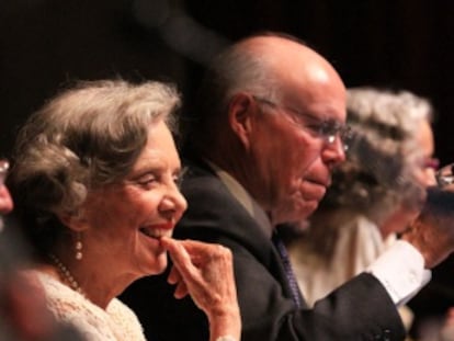 Elena Poniatowska durante el homenaje por su 80 cumpleaños.