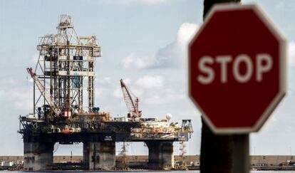 A Cairn Energy oil platform, located close to the area off the Canary Islands where Repsol wants to prospect.