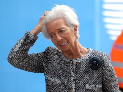 La presidenta del BCE, Christine Lagarde, en los cuarteles generales de la UE en Bruselas.