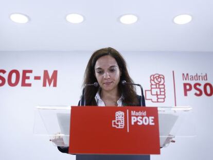 Sara Hernández, alcaldesa de Getafe, durante la rueda de prensa.